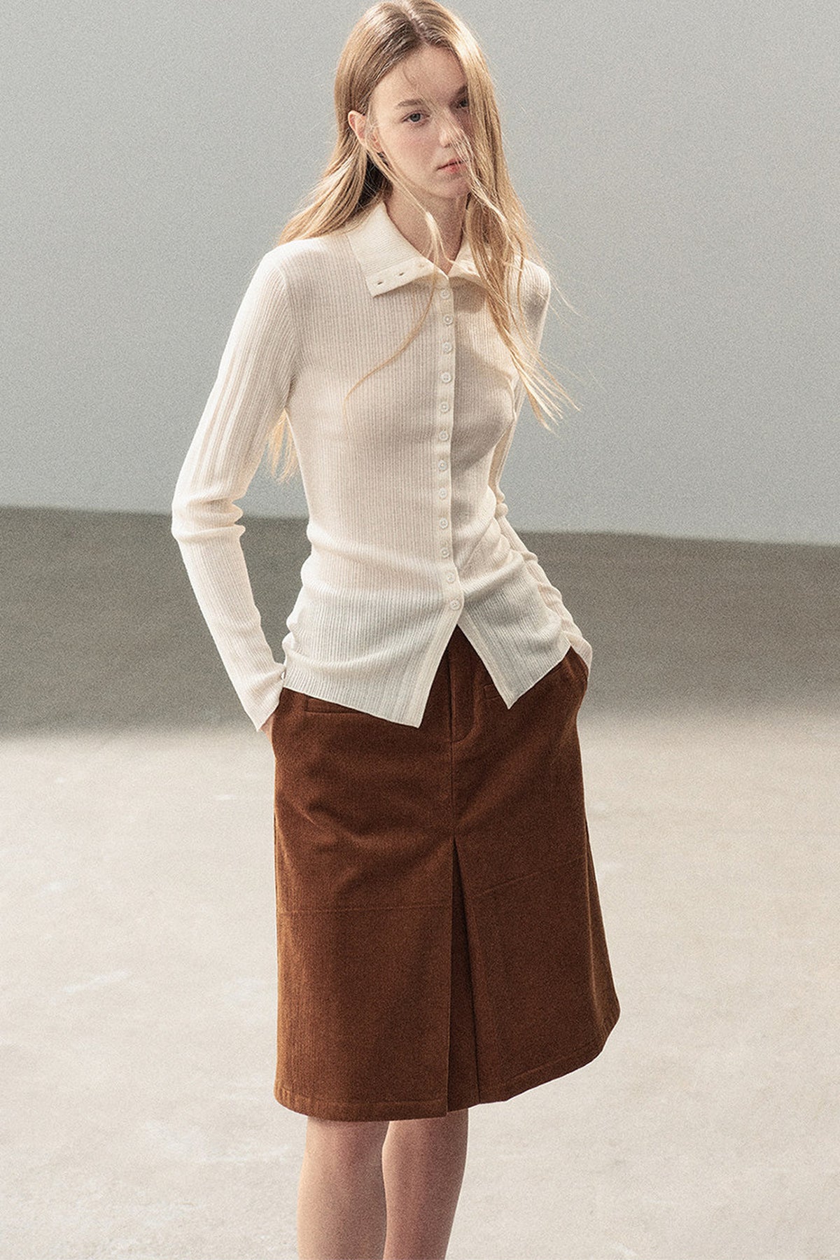 Layered-Look Knit Top Set