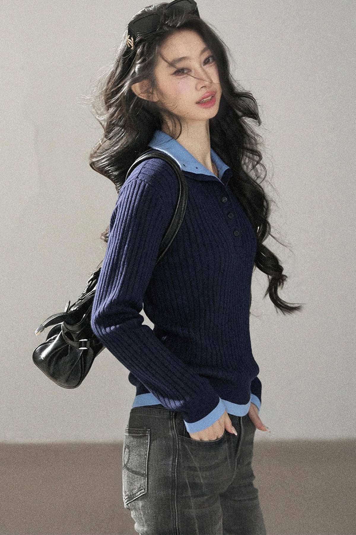 Layered-Look Knit Top Set