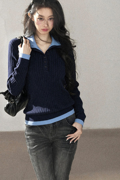 Layered-Look Knit Top Set