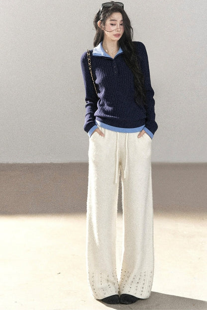 Layered-Look Knit Top Set