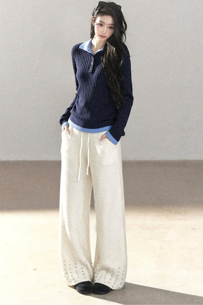 Layered-Look Knit Top Set