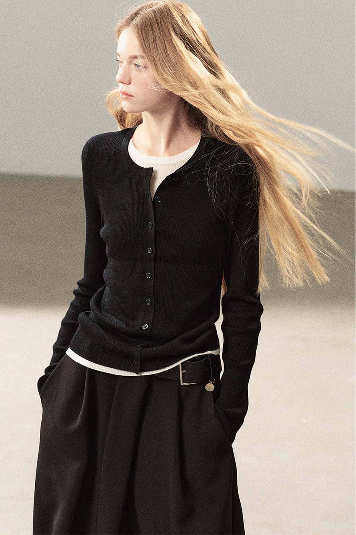 Layered-Look Knit Top Set