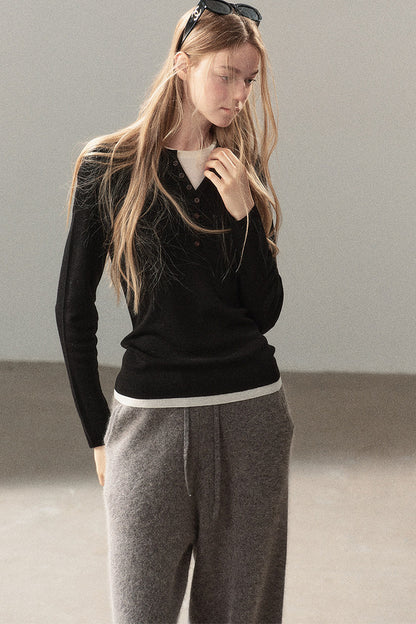 Layered-Look Knit Top Set