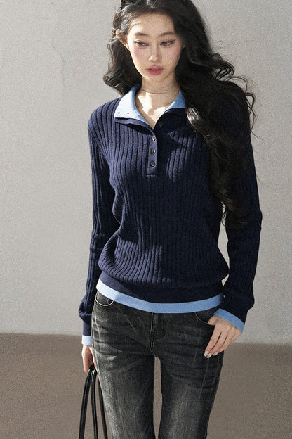 Layered-Look Knit Top Set