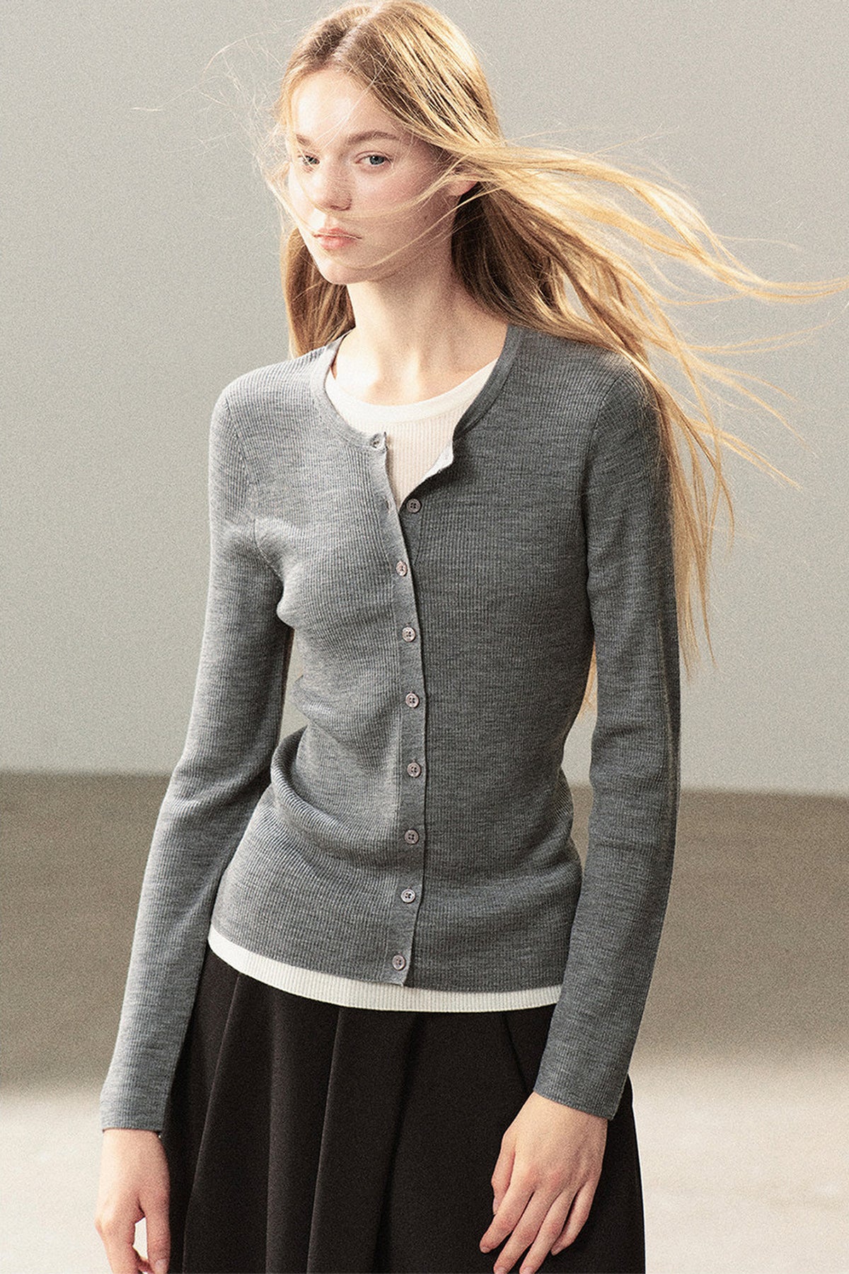 Layered-Look Knit Top Set