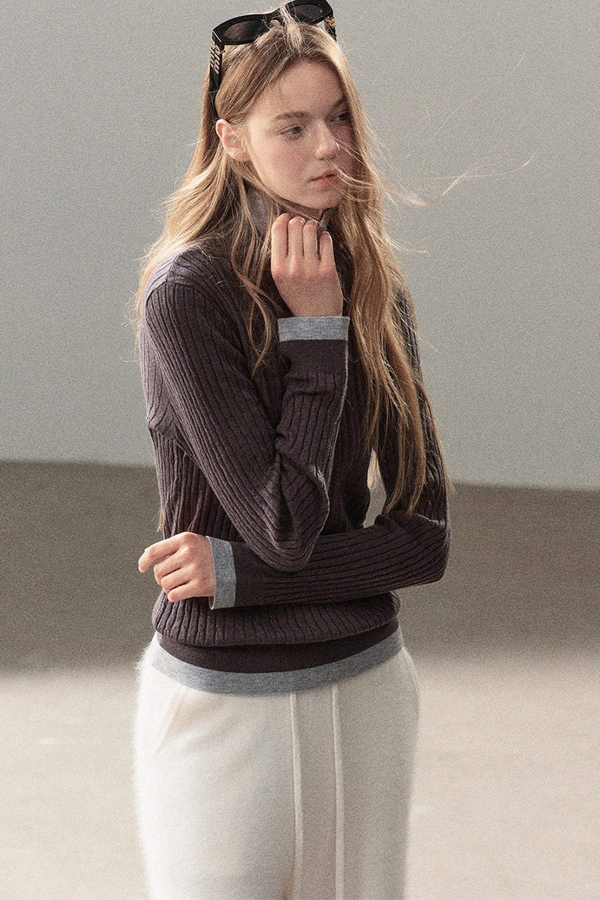 Layered-Look Knit Top Set