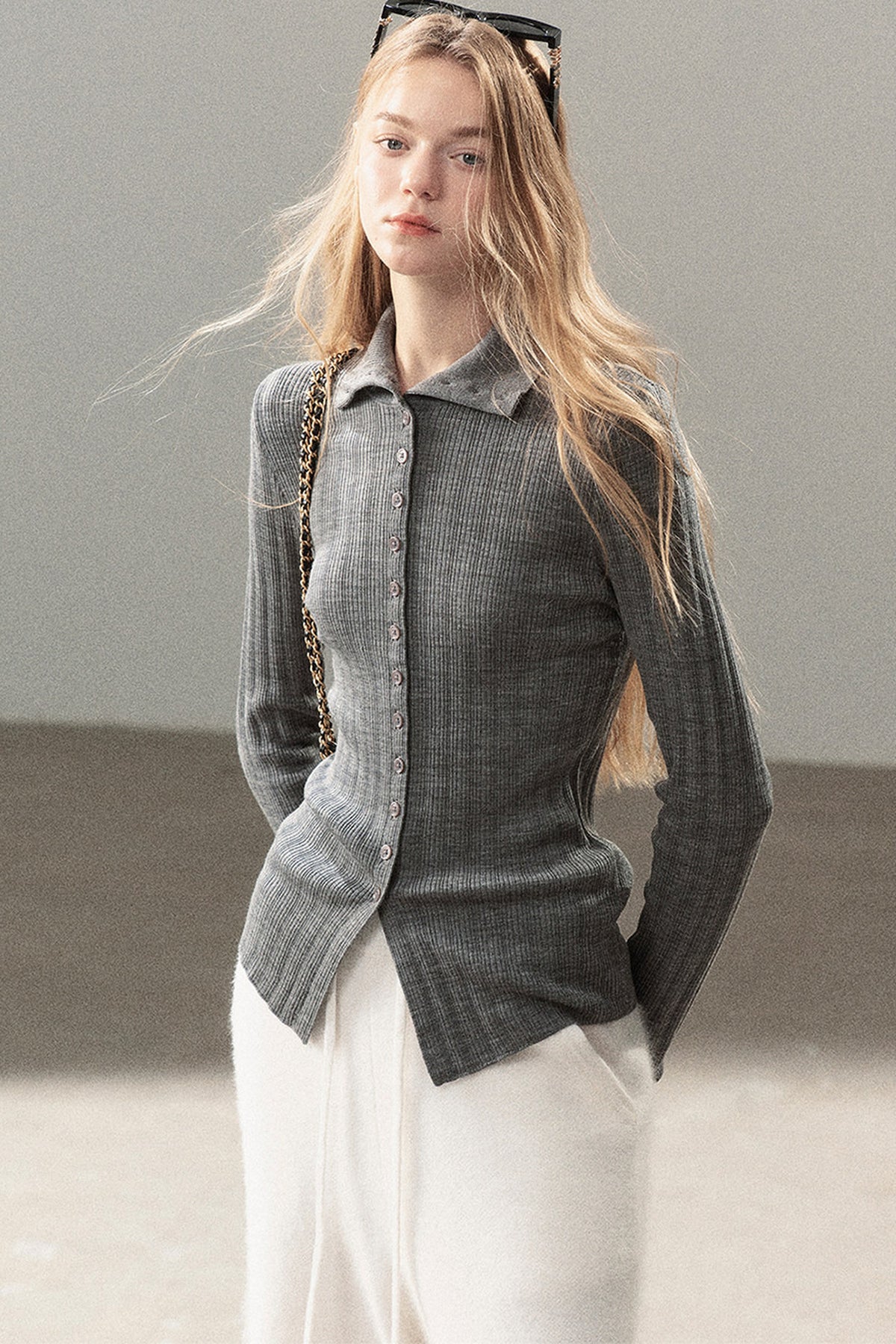 Layered-Look Knit Top Set