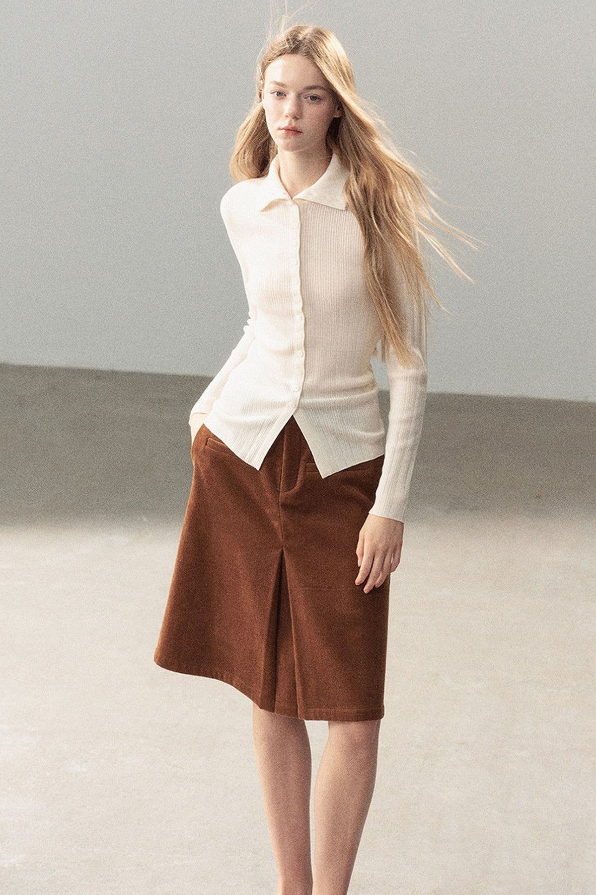 Layered-Look Knit Top Set