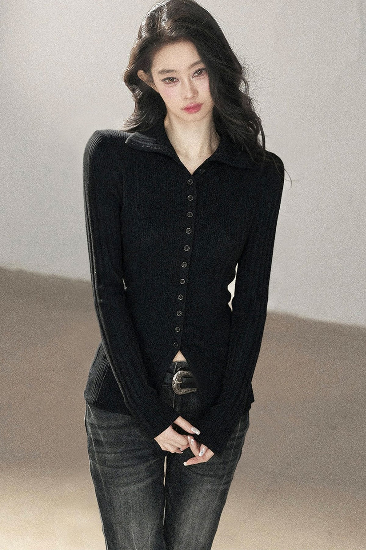 Layered-Look Knit Top Set