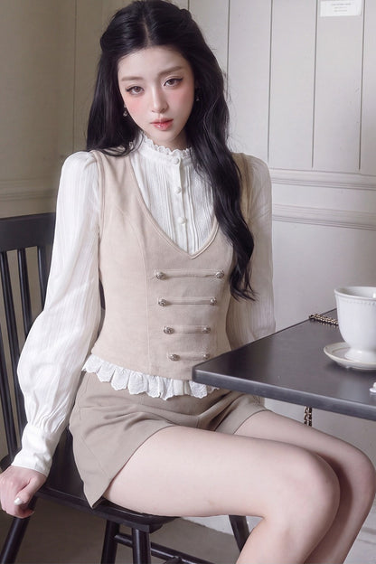 Double-Breasted Knit Vest