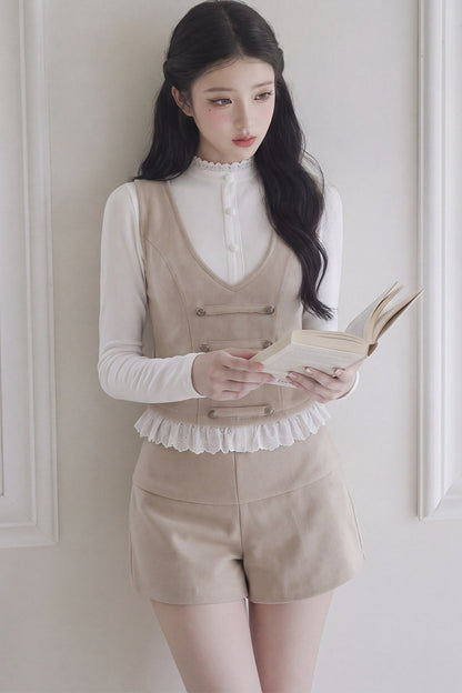 Double-Breasted Knit Vest