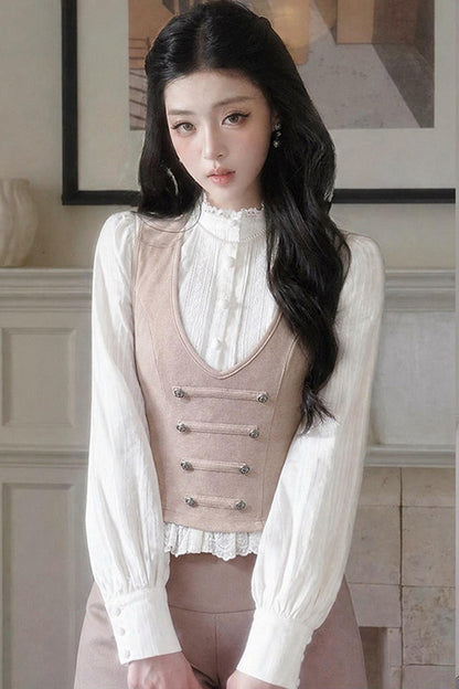 Double-Breasted Knit Vest