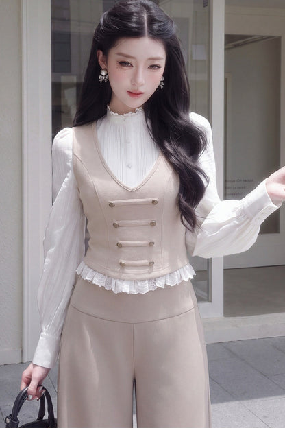 Double-Breasted Knit Vest
