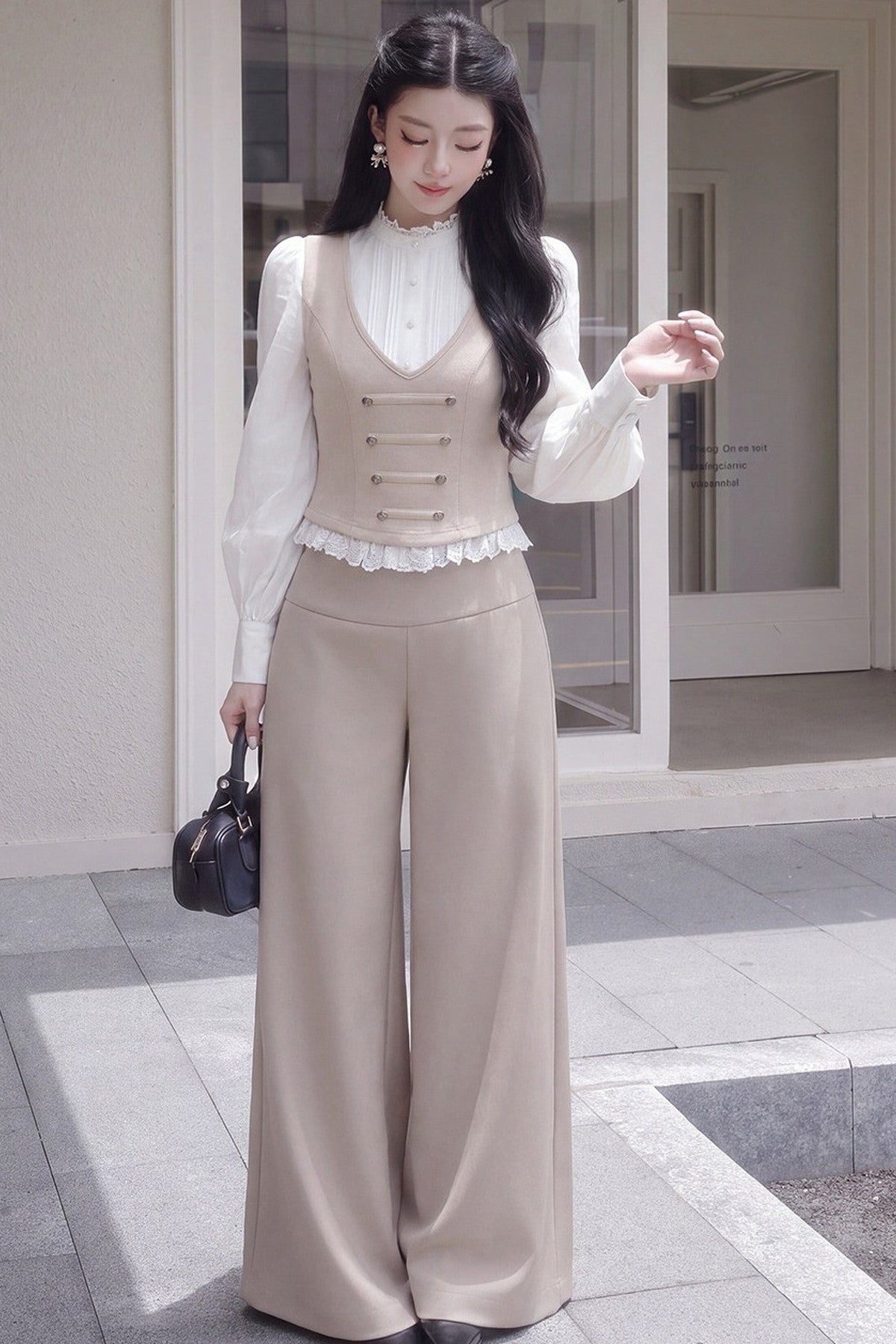 Double-Breasted Knit Vest