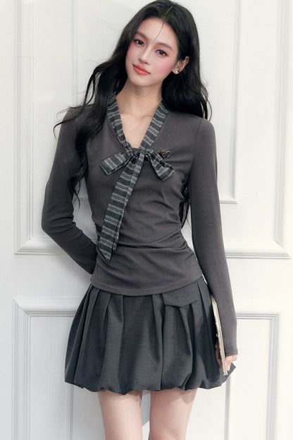 High Waist Pleated Pocket Skirt