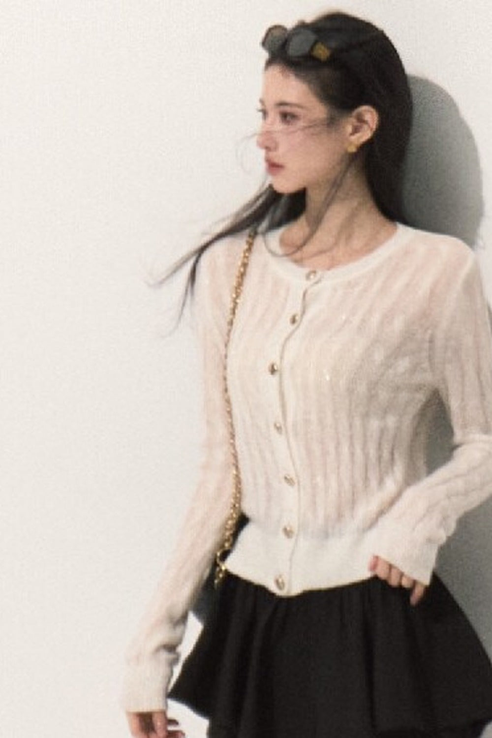 Wool Cable Knit Cardigan