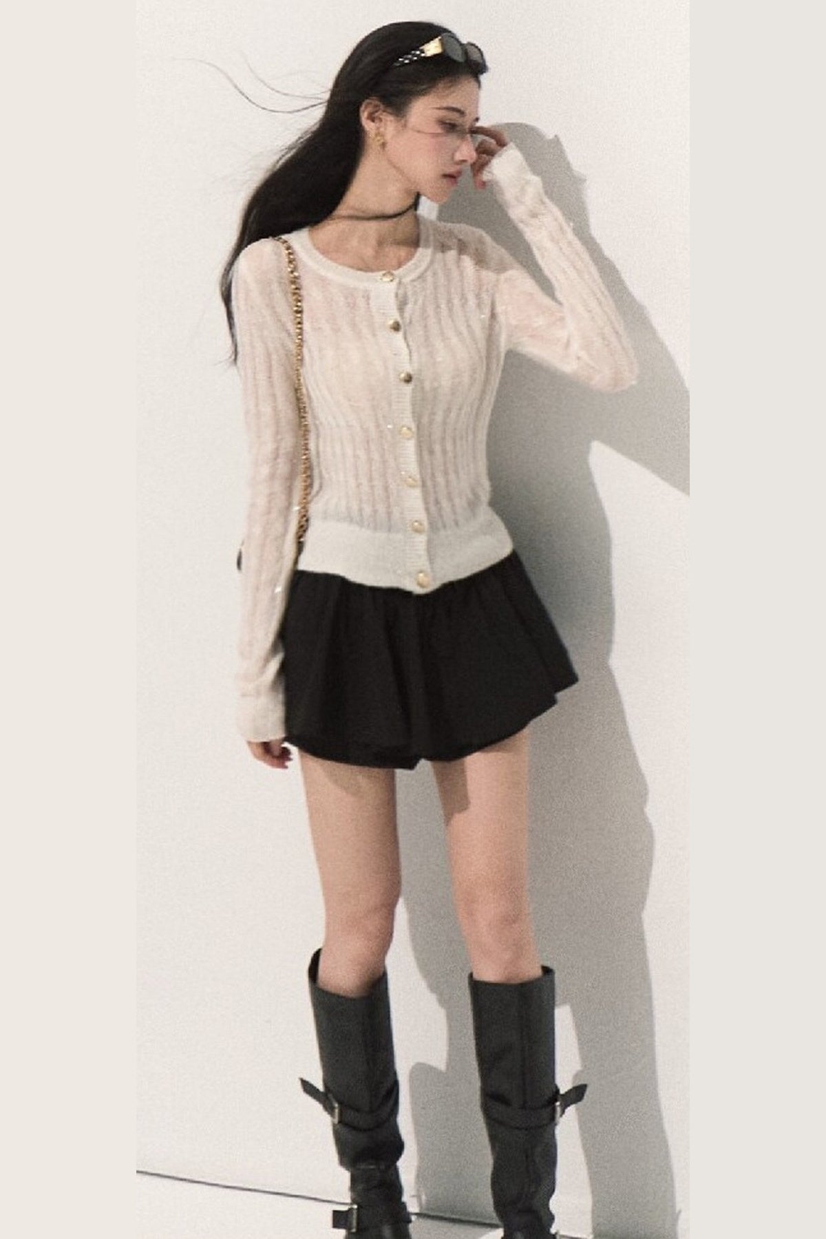 Wool Cable Knit Cardigan