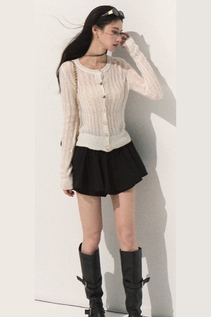 Wool Cable Knit Cardigan