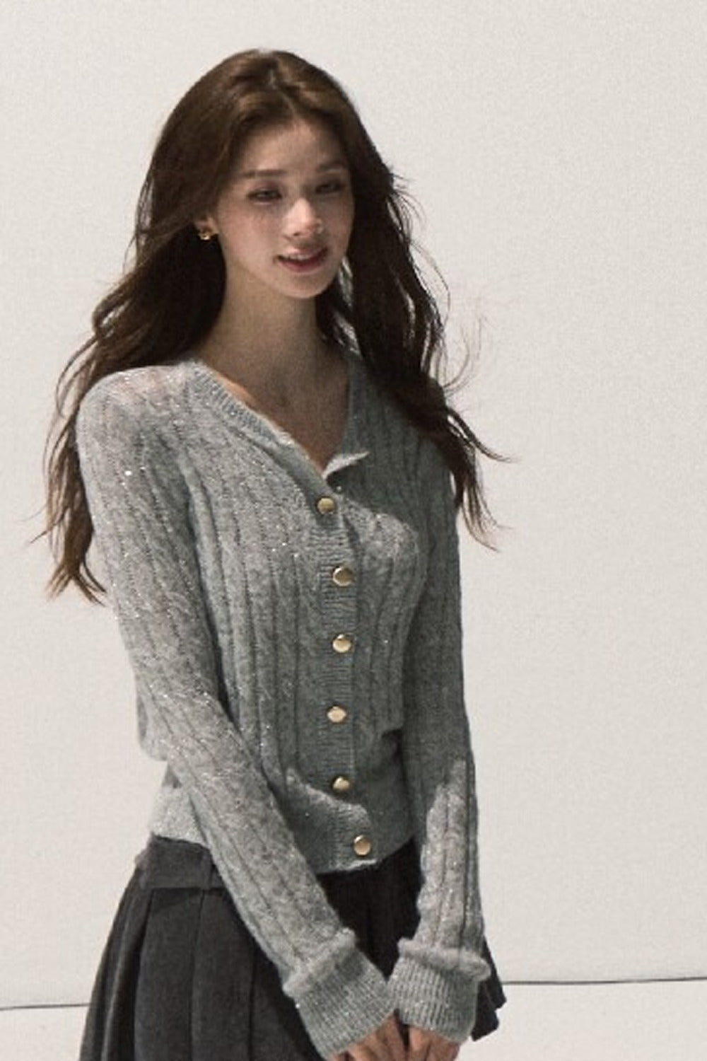 Wool Cable Knit Cardigan