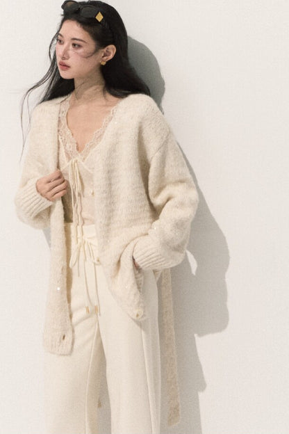 Cardigan en maille à sequins scintillants
