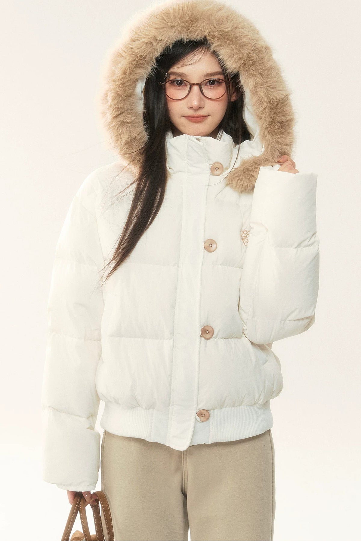 White Duck Down Jacket and Pants Set-Up