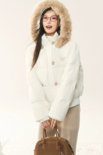 White Duck Down Jacket and Pants Set-Up