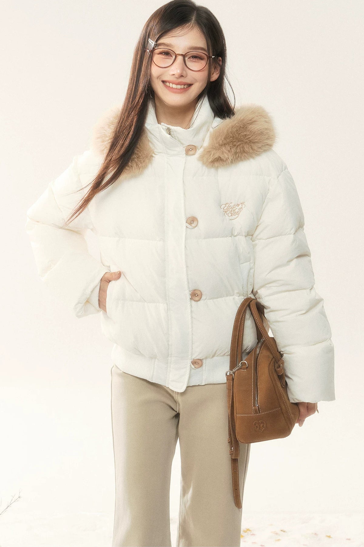 White Duck Down Jacket and Pants Set-Up