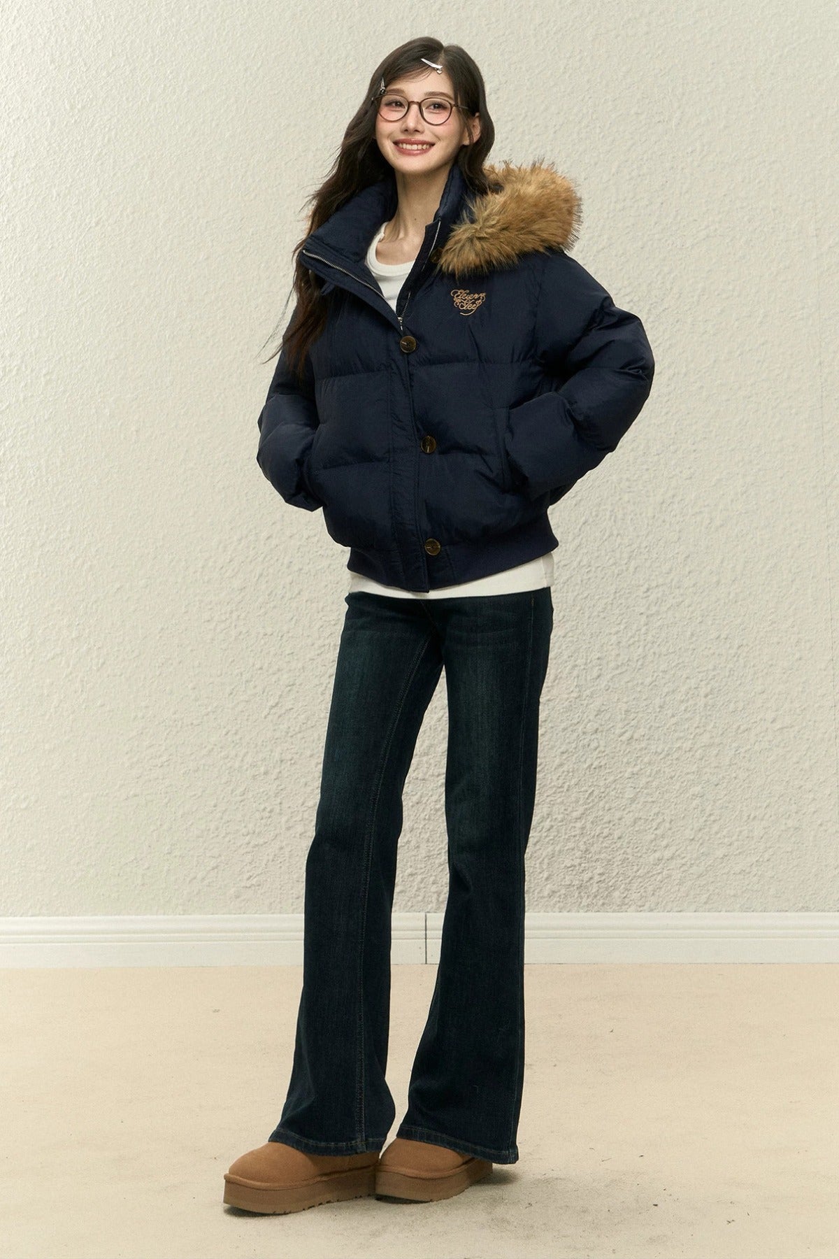 White Duck Down Jacket and Pants Set-Up