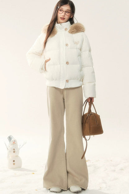 White Duck Down Jacket and Pants Set-Up