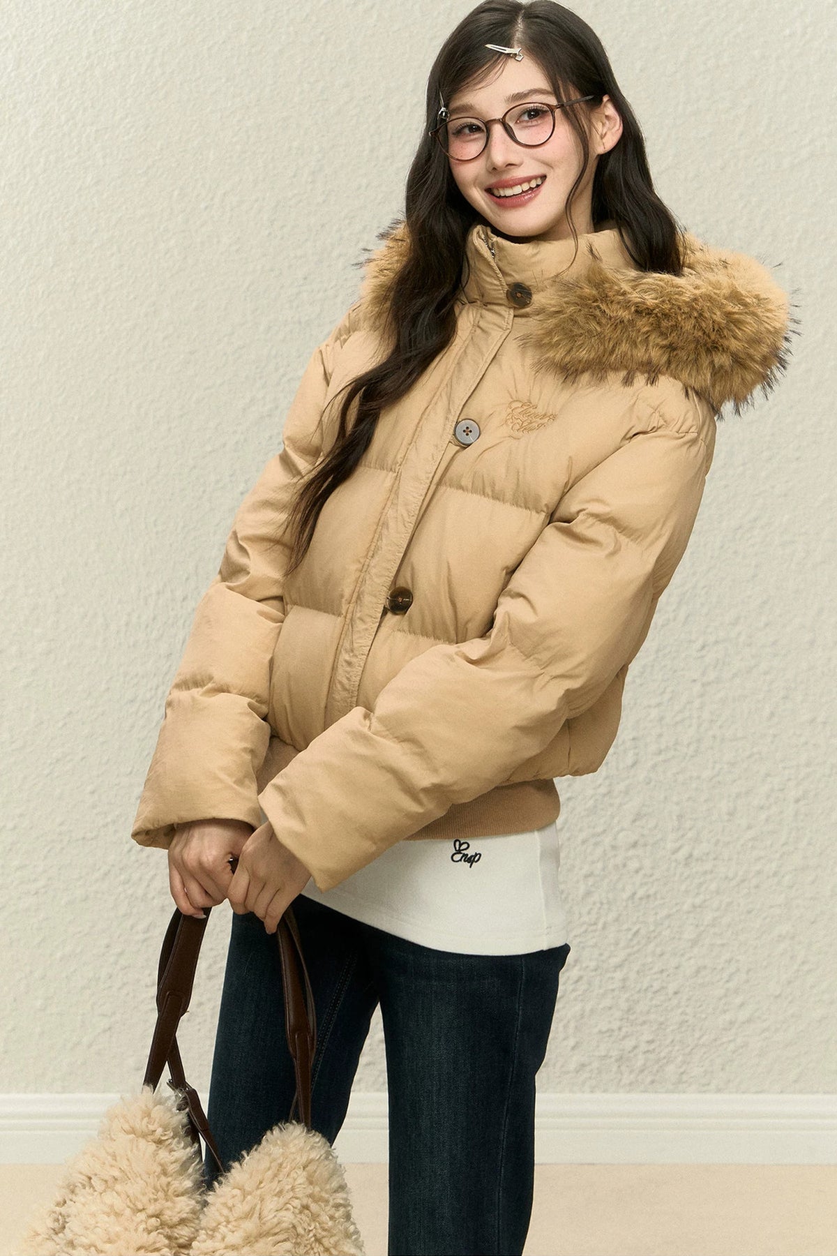 White Duck Down Jacket and Pants Set-Up