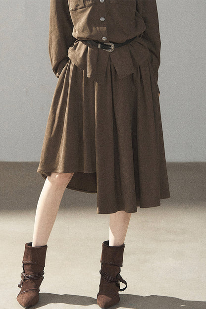 Ensemble manteau et jupe Murmures de feuilles tombées