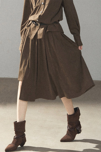 Ensemble manteau et jupe Murmures de feuilles tombées