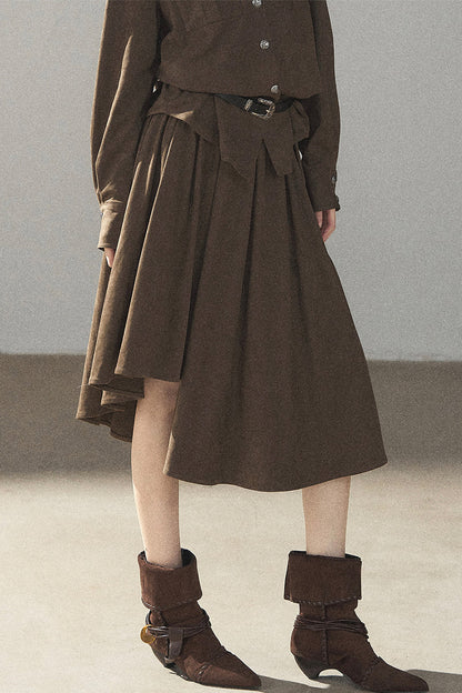 Ensemble manteau et jupe Murmures de feuilles tombées