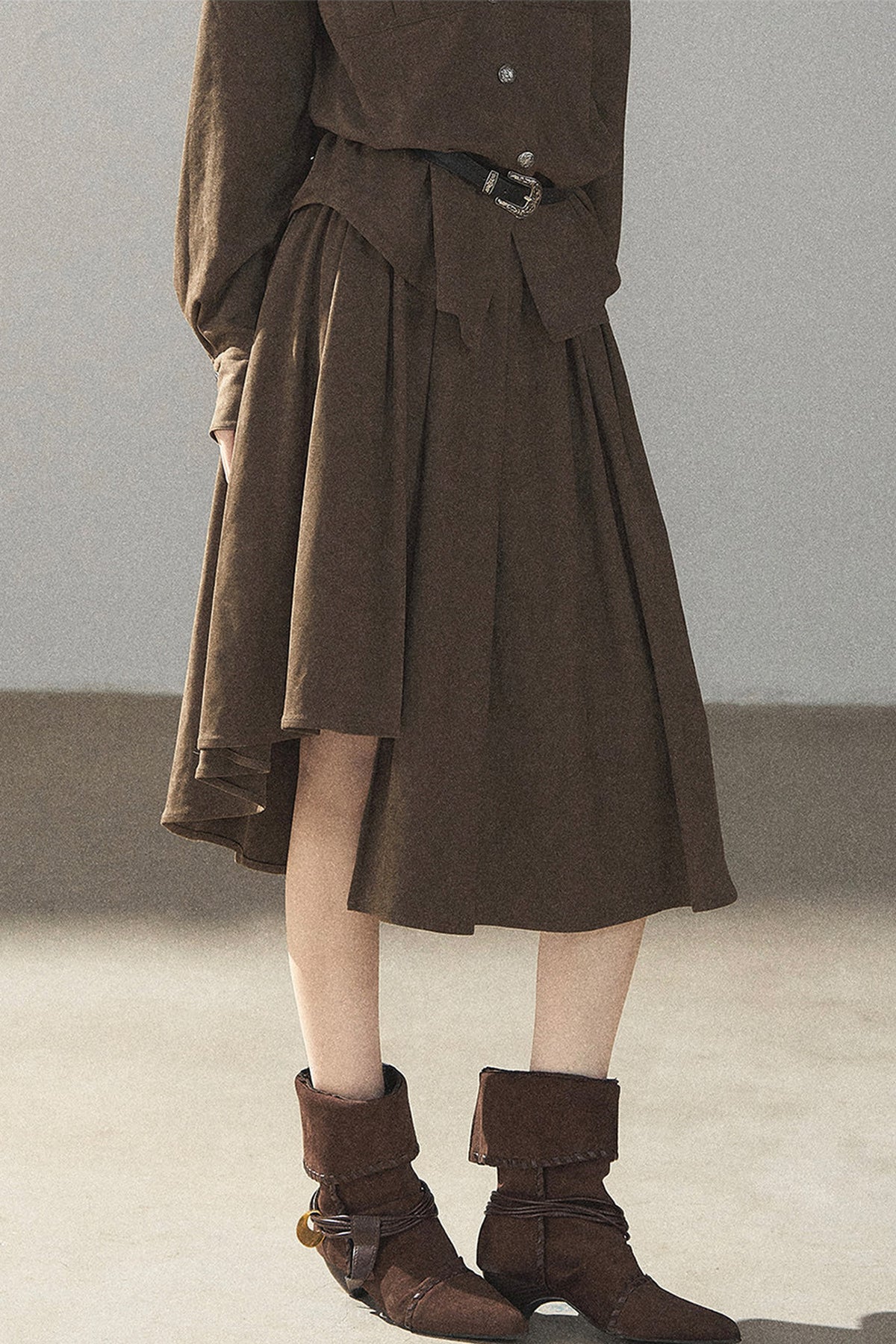 Ensemble manteau et jupe Murmures de feuilles tombées