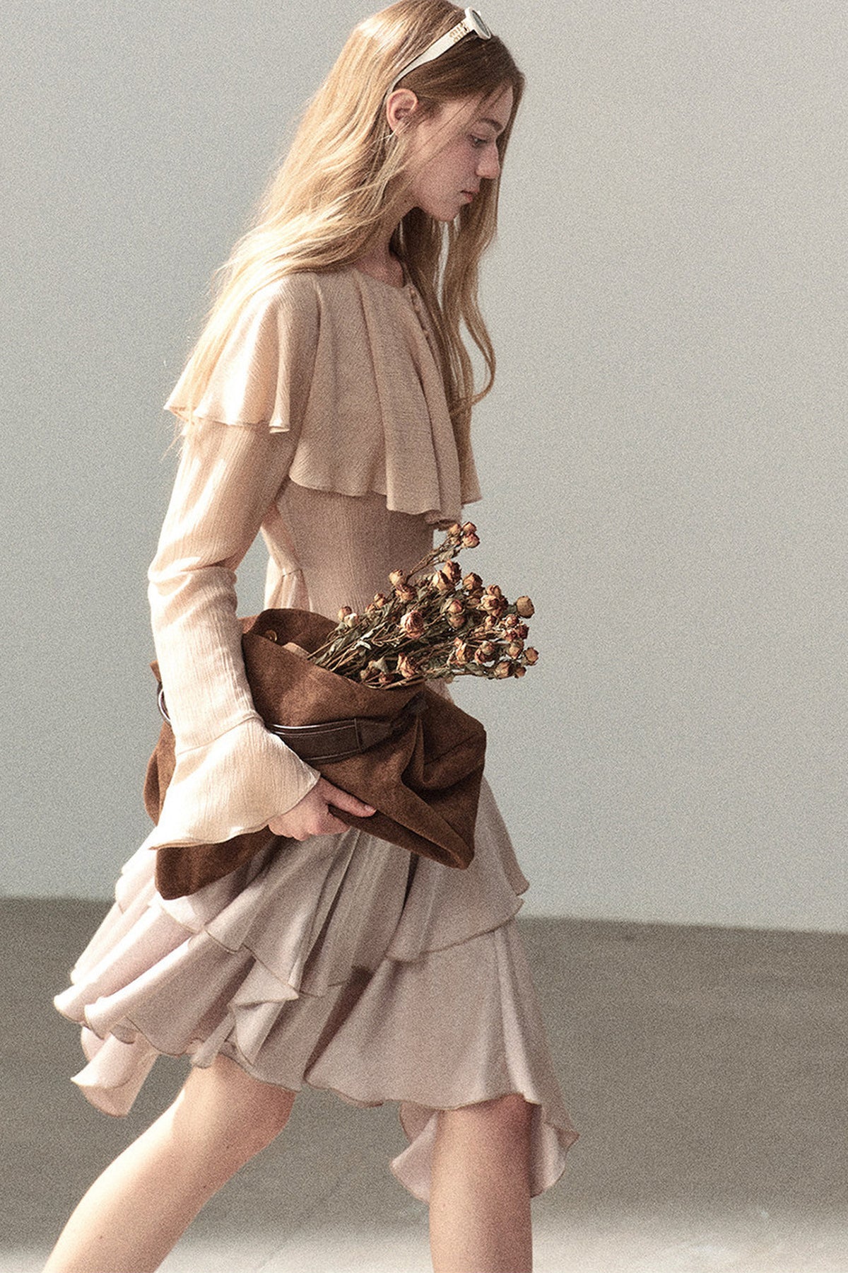 Ruffled Sheer Chiffon Top