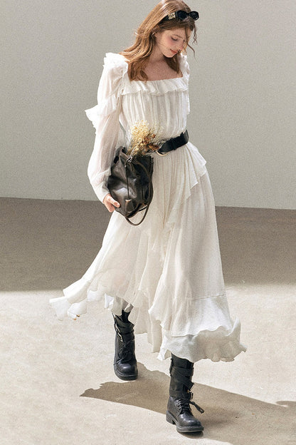 Long Ruffled Dress