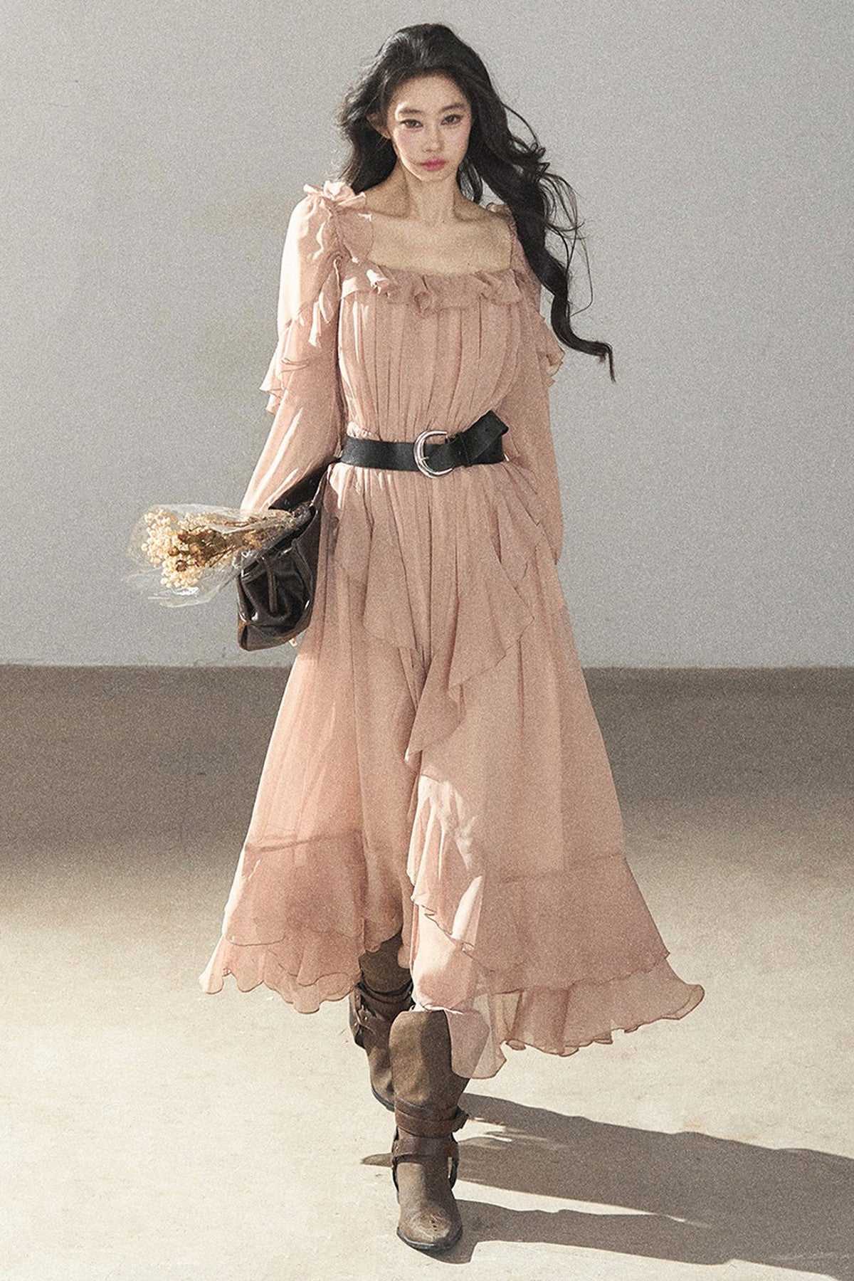 Long Ruffled Dress