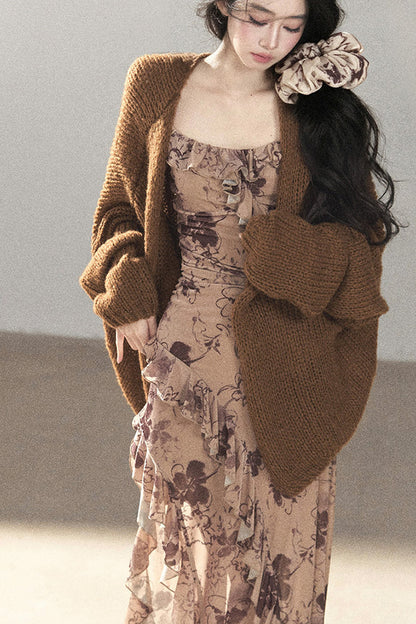 Vestido largo floral de tirantes finos