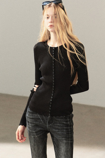 Conjunto de chaqueta y top de capa base de punto