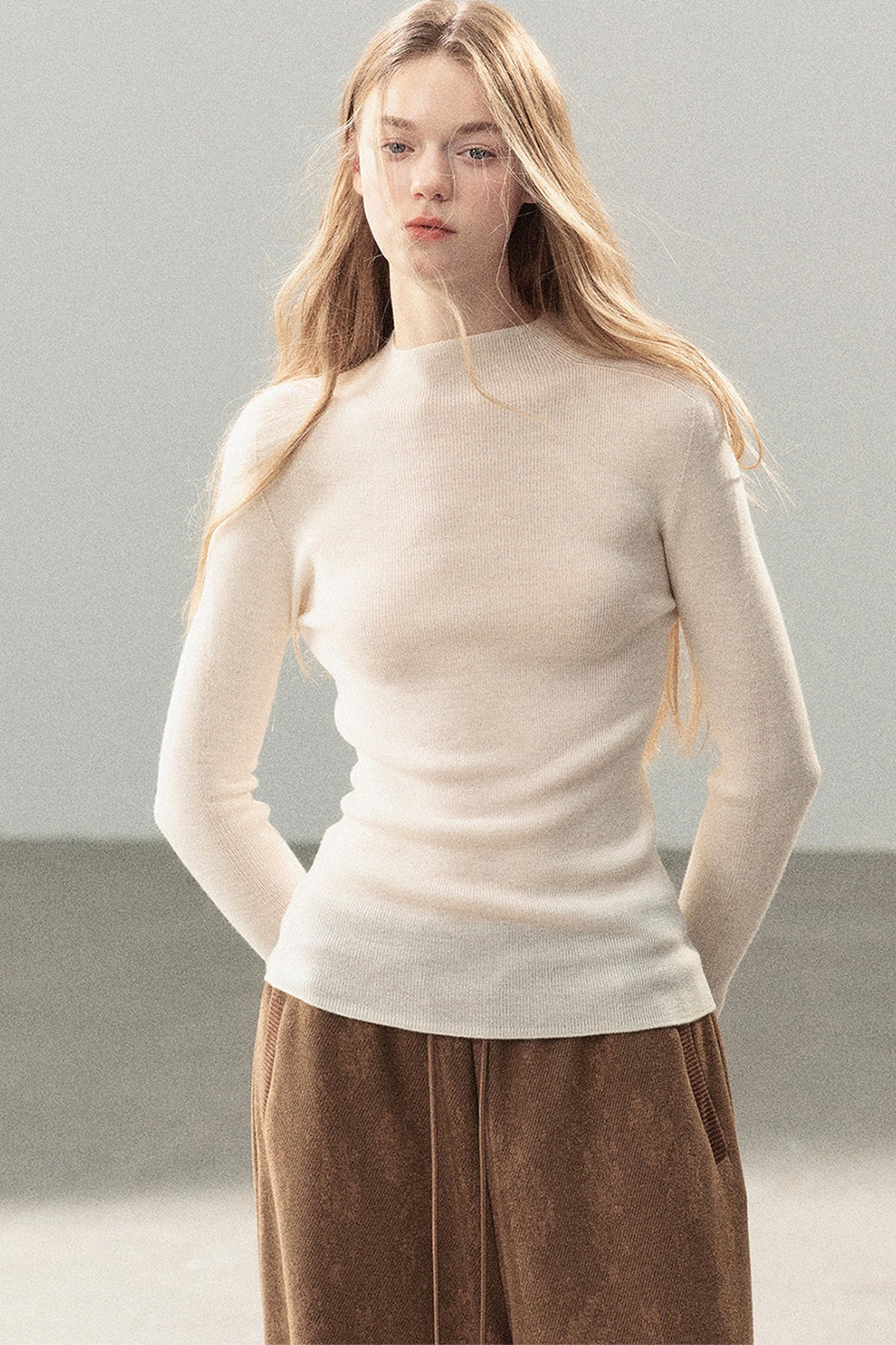Conjunto de chaqueta y top de capa base de punto
