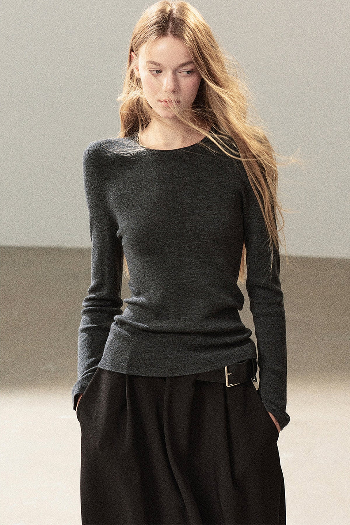 Conjunto de chaqueta y top de capa base de punto