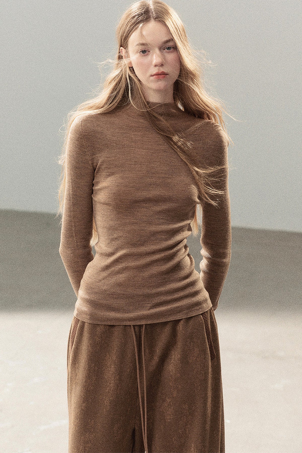 Conjunto de chaqueta y top de capa base de punto