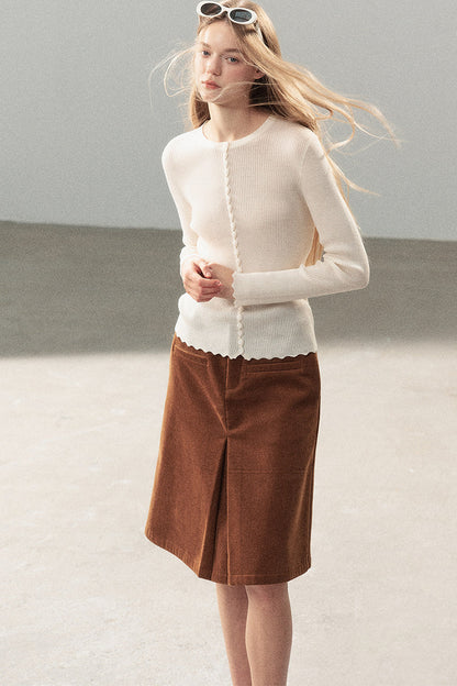 Conjunto de chaqueta y top de capa base de punto