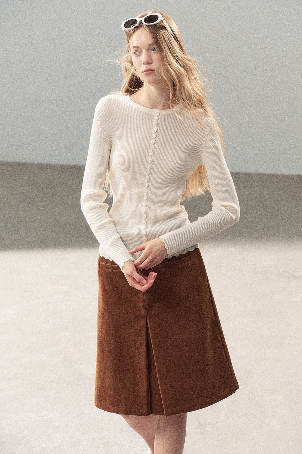 Conjunto de chaqueta y top de capa base de punto