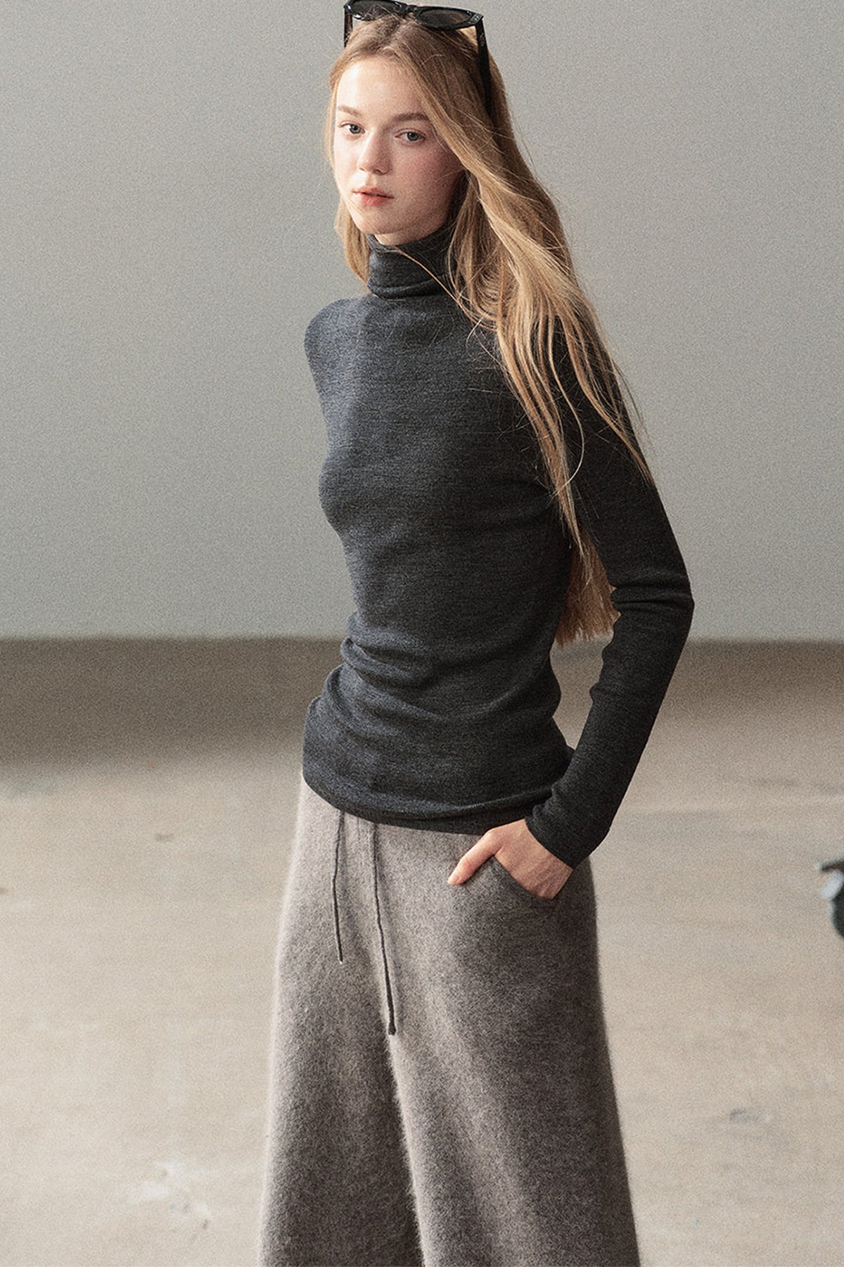 Conjunto de chaqueta y top de capa base de punto