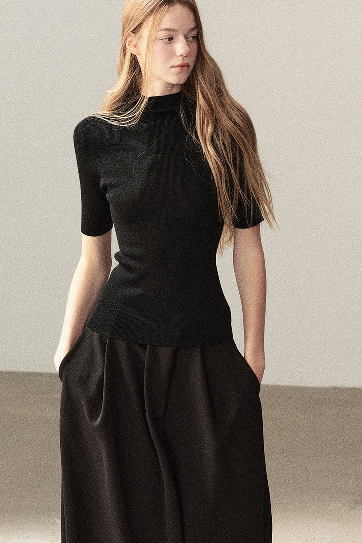 Conjunto de chaqueta y top de capa base de punto