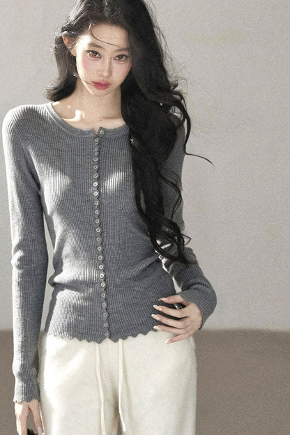 Conjunto de chaqueta y top de capa base de punto