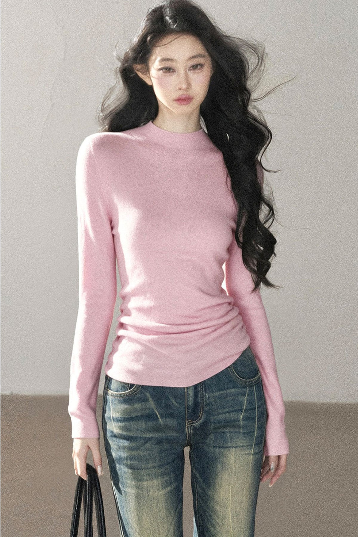 Conjunto de chaqueta y top de capa base de punto
