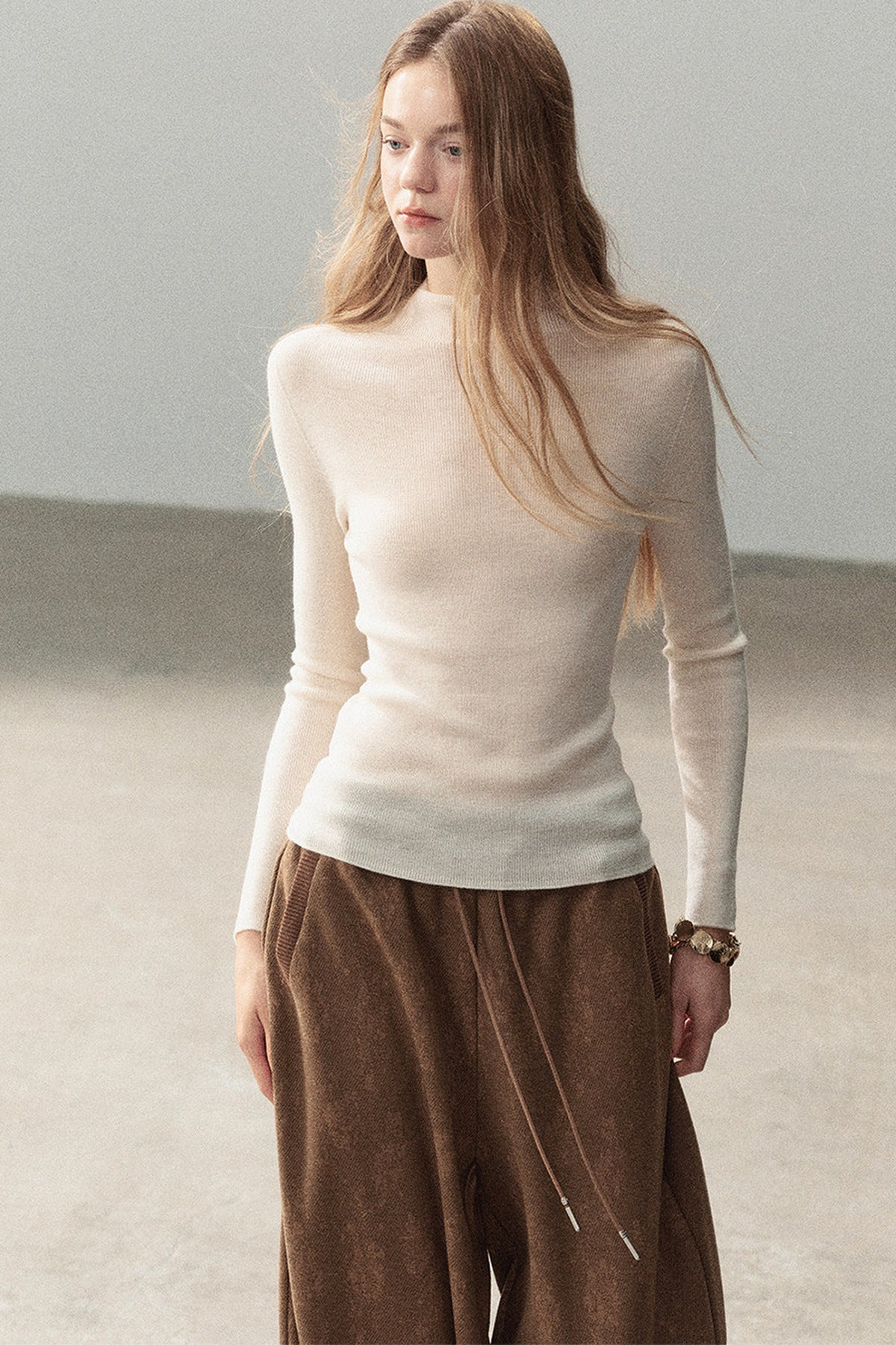Conjunto de chaqueta y top de capa base de punto