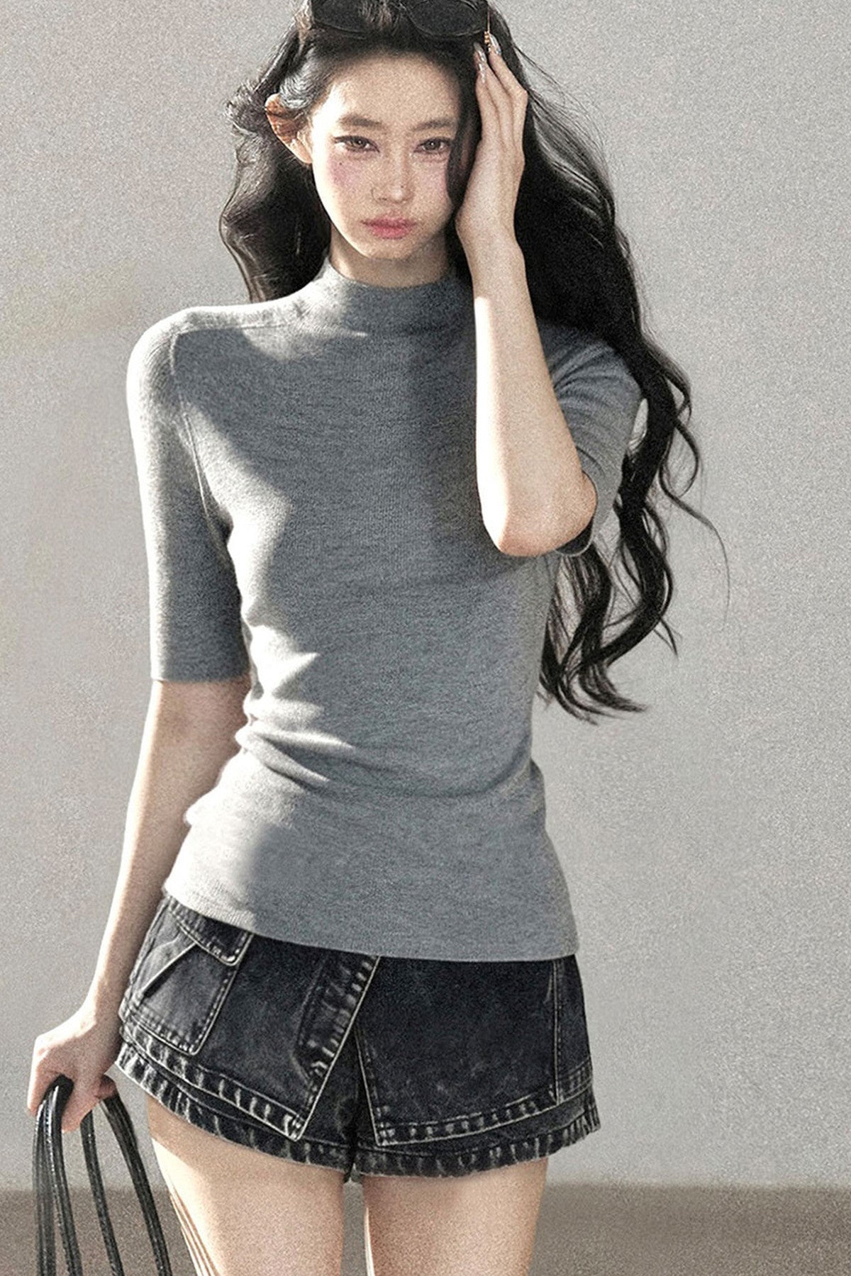 Conjunto de chaqueta y top de capa base de punto